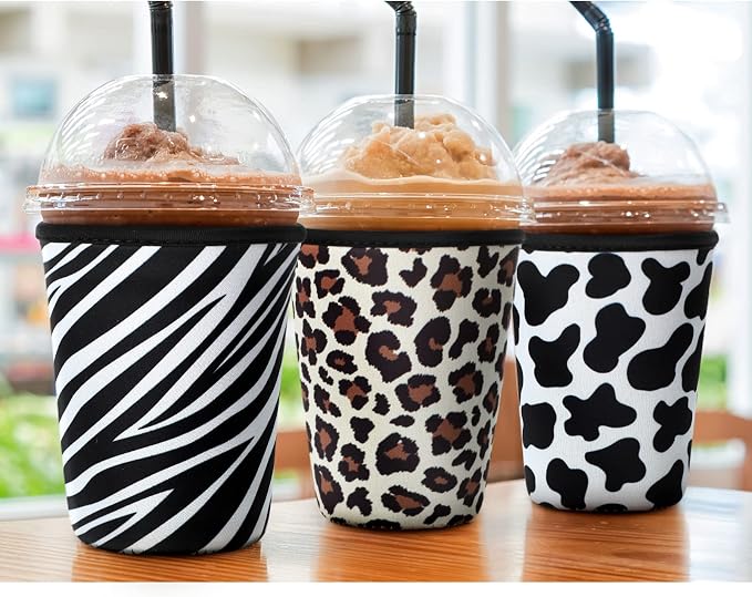 Patelai 4 Pack Reusable Iced Coffee Insulator Sleeve, Neoprene Coffee Cup Holder - Image 6