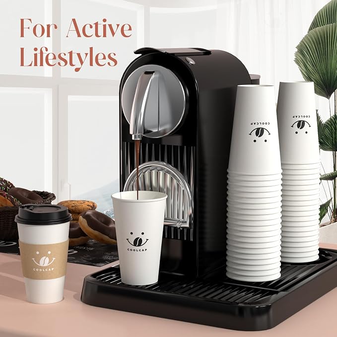 Coffee Cups with Lids and Sleeves, 16 Ounce 100 pack To Go Coffee Cups with Lids - Image 3