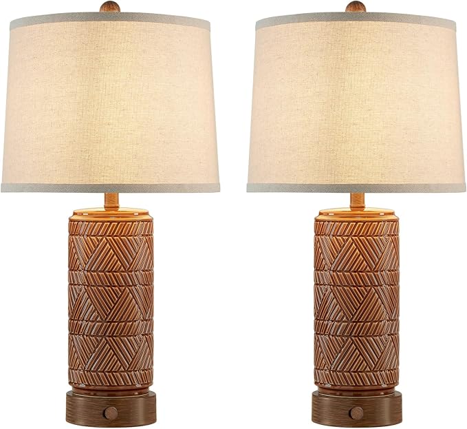 RORIA Set of 2 Vintage Touch Table Lamps - Image 8