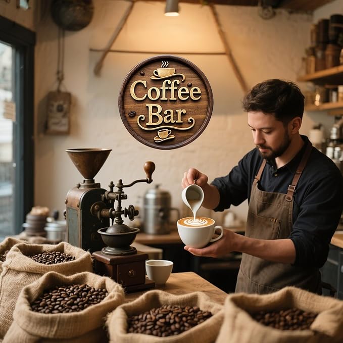 Wooden Coffee Bar Sign Decor - Image 5