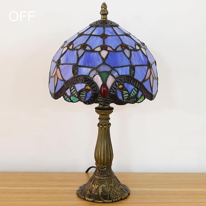 Tiffany Style Table Lamp, 8 Inch Small Antique Lamp, - Image 5