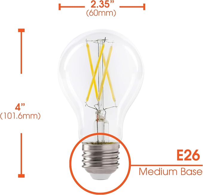 Xtricity LED 9W A19 Filament Clear Light Bulb, 60W Equivalent, 800 Lumens - Image 4