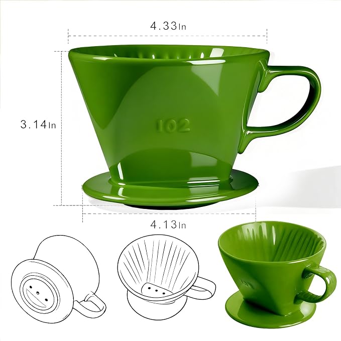 Handmade Pour over Ceramic Coffee Dripper - Image 4