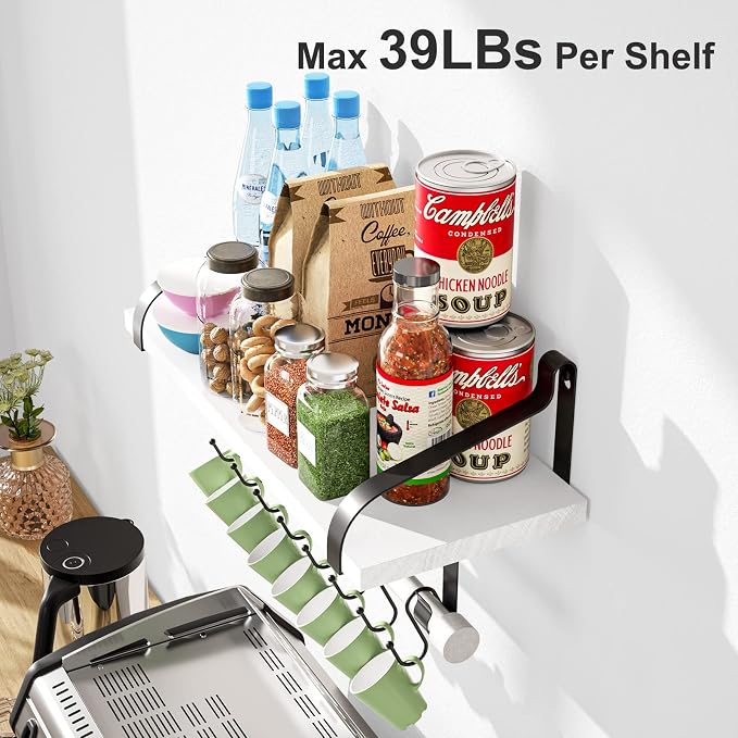 Love-KANKEI Floating Shelves for Coffee Bar, Bathroom Shelves - Image 4