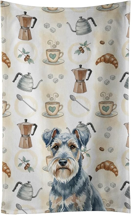 Caroline's Treasures Blue Lakeland Terrier Coffee Bar Kitchen Towel Velour by CarolinesTreasures