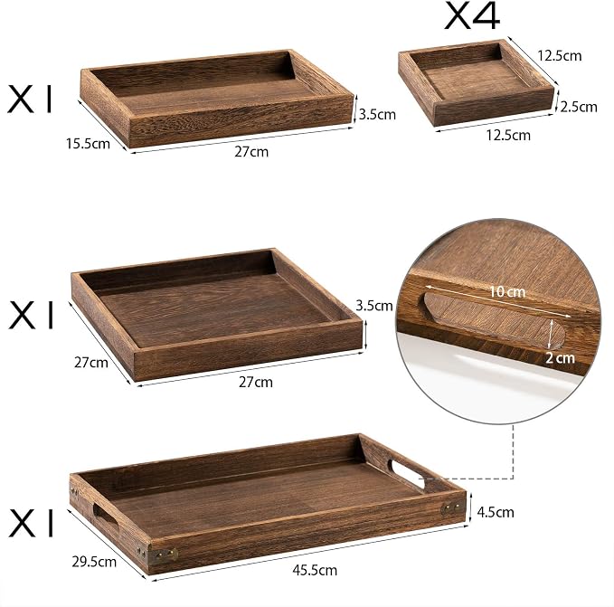 Yangbaga Rustic Wooden Serving Trays - Image 2