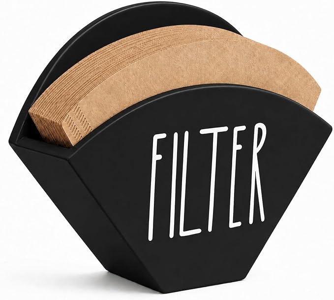 Wood Coffee Filter Holder, Farmhouse Cone Filter Storage Organizer, Wall Mount by CHONIC