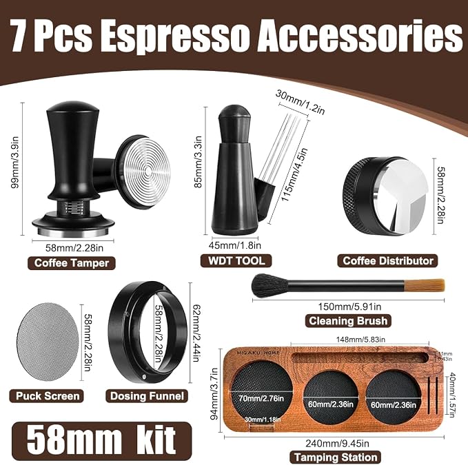 7 PCS Espresso Accessories Kit, Espresso Tamping Station, Coffee Tamper - Image 4