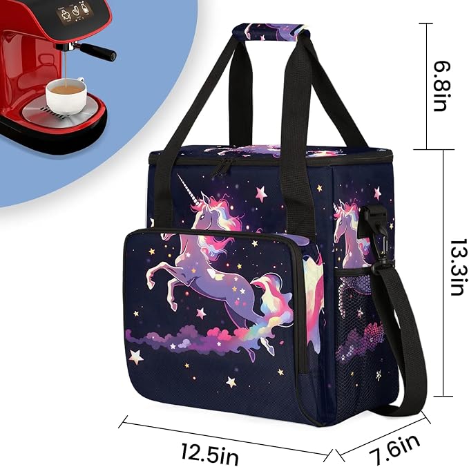 Galaxy Unicorn Coffee Maker Carring Bag, Large Insulated Storage Organizer Case - Image 2