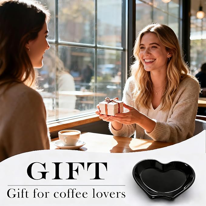 Coffee Spoon Rest, Heart Shaped Ceramic Teaspoon Holder - Image 7