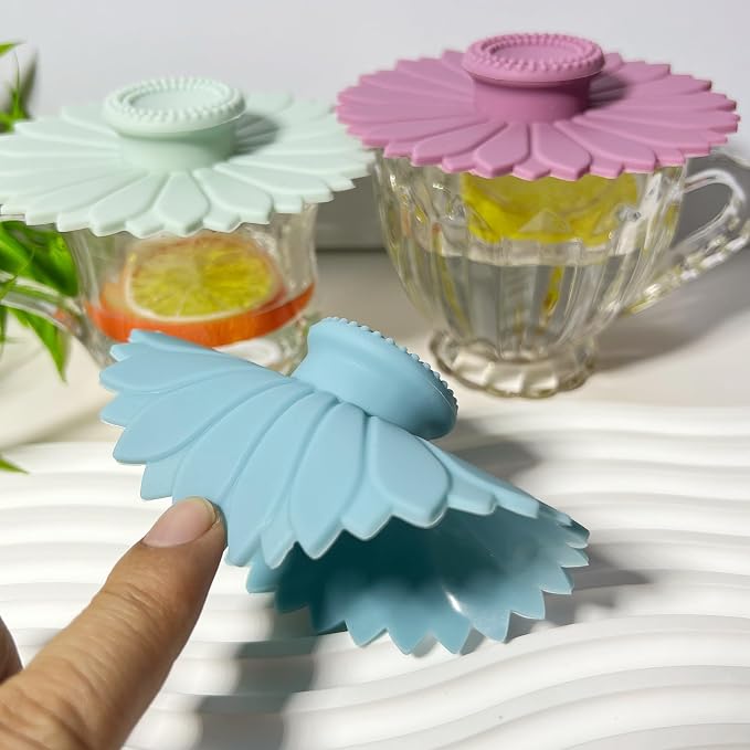 Sunflower Silicone Cup Covers, Flexible Mug Covers, Tea Pots, Hot Cup Lids - Image 8