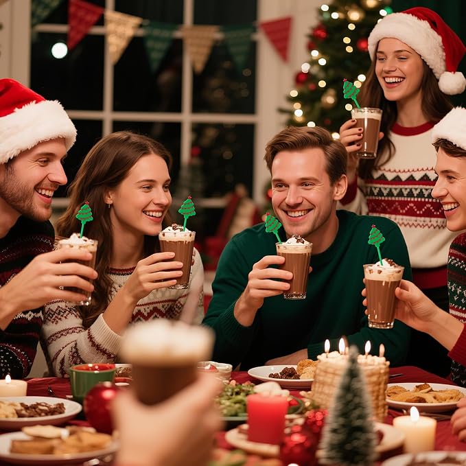 36Pcs Christmas Drink Stirrers, Tree Coffee Stir Sticks | Reusable Holiday - Image 5