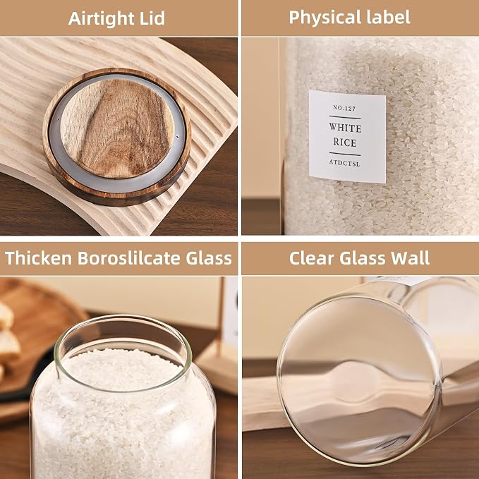 2 Pack Large Glass Storage Jars - Image 7