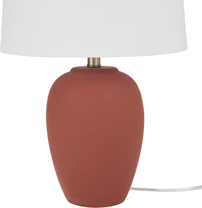 Nourison Home 23" Rust Orange Ceramic Pot Table Lamp - Image 5