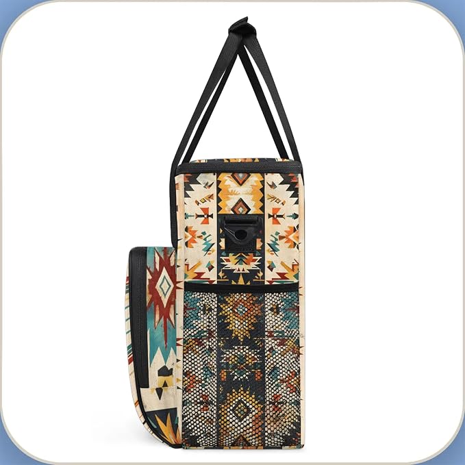Boho Aztec Western Coffee Maker Carring Bag, Large Insulated Storage Organizer - Image 4