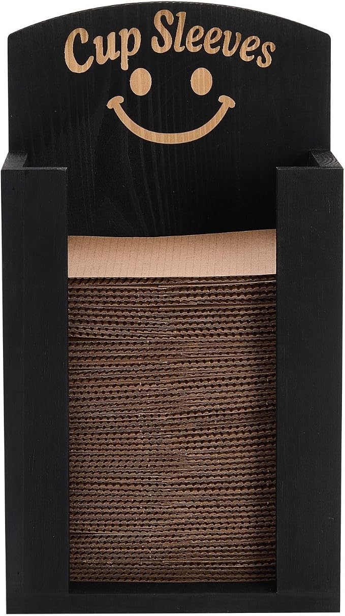 GoFika Coffee Cup Sleeve Holder – Black Hot Cup Dispenser by GoFika