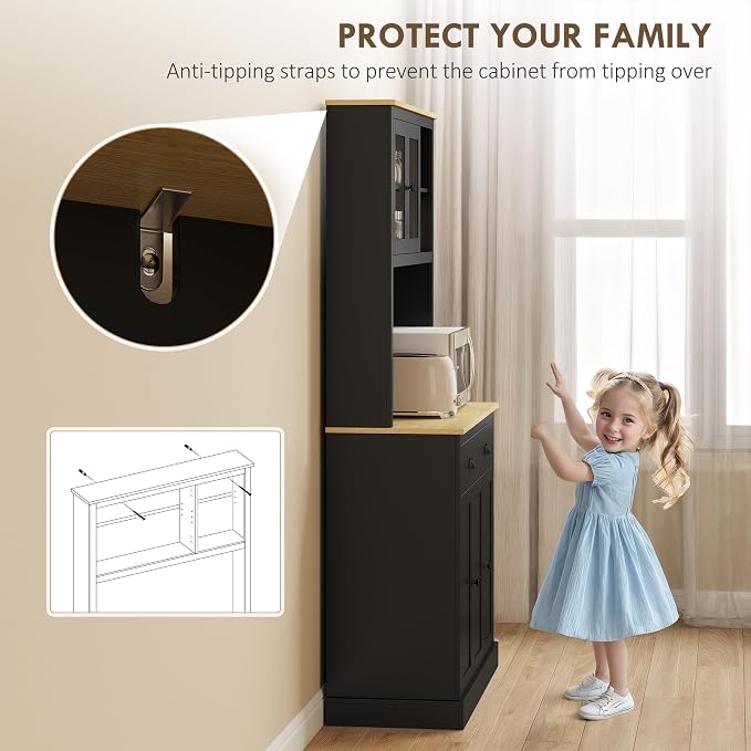 HOMCOM Kitchen Pantry Storage Cabinet - Image 6