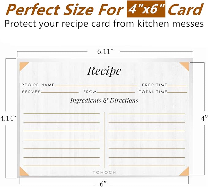 4x6 Recipe Card Protectors, 105 PACK Thick Recipe Card Covers Clear - Image 2