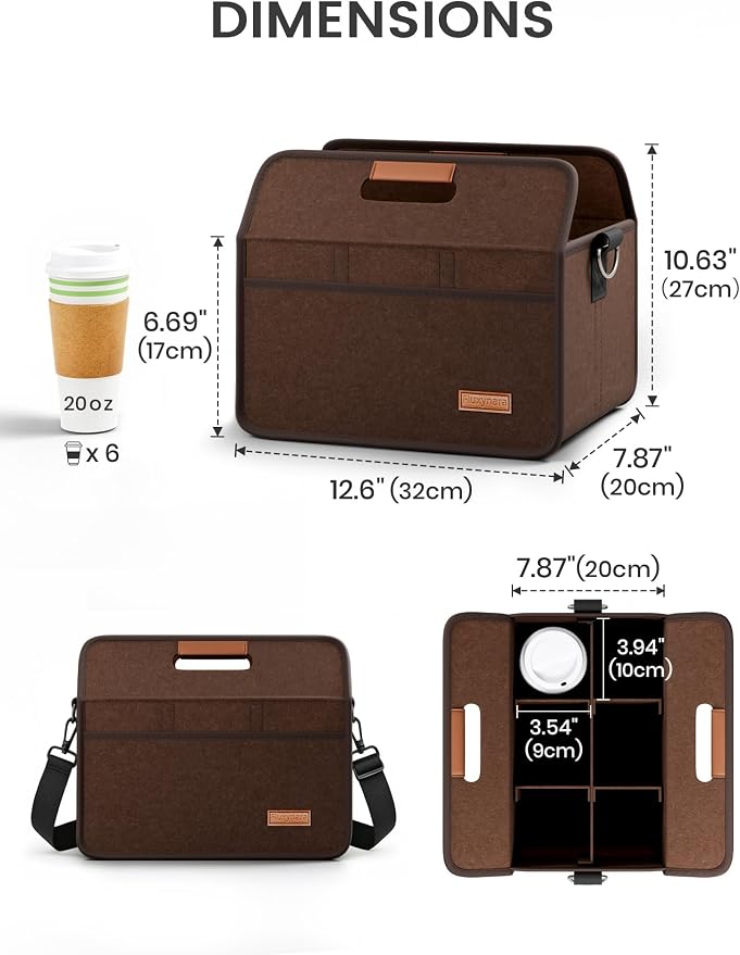 Fluxynara 6-Cup Reusable Felt Drink Carrier - Image 2