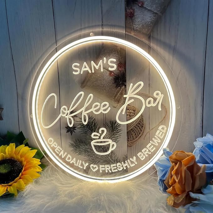 Custom Coffee Bar Neon Sign Dimmable LED Coffee Neon Light Personalized Cafe - Image 4