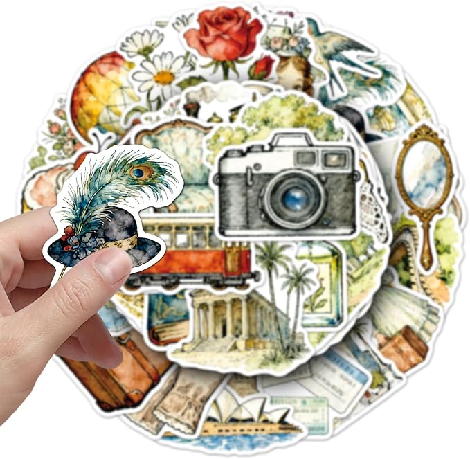 50pcs Retro Style Stickers for Kids Adults- Cute Life Aesthetic Stickers for - Image 2
