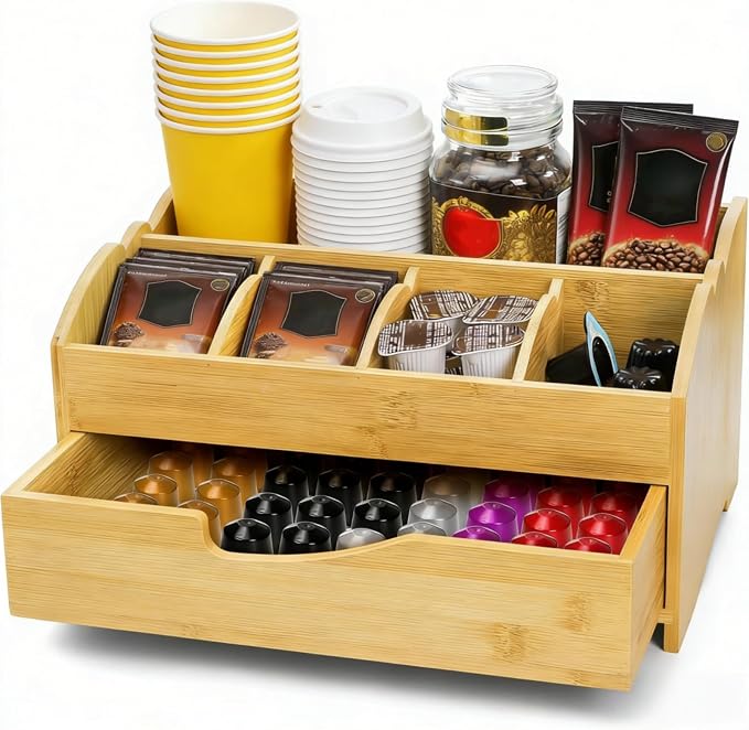 Covzoe Bamboo Coffee Station Organizer by Covzoe