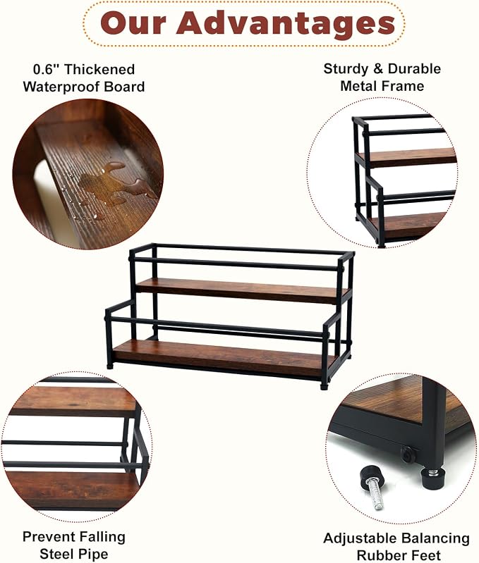 Coffee Syrup Rack Organizer, 2-Tier | Metal Bottle Holder, 10 Bottles Capacity - Image 5