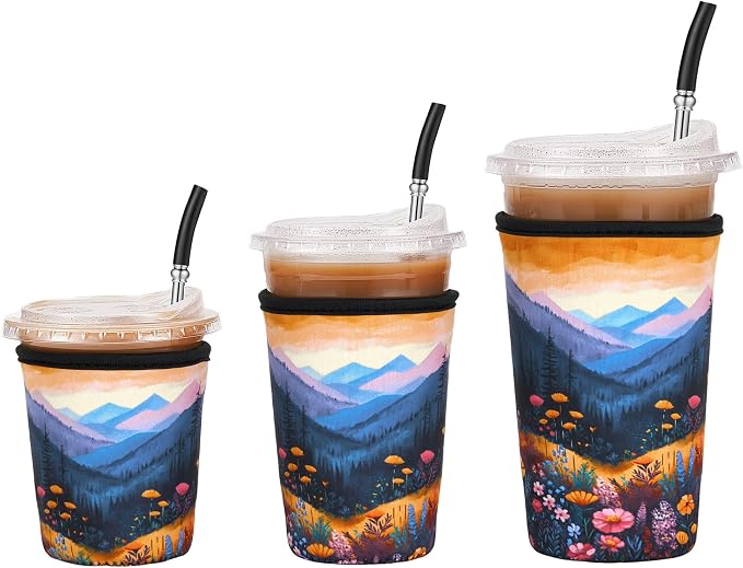 3 Pack Iced Coffee Sleeve Reusable by Cavllson