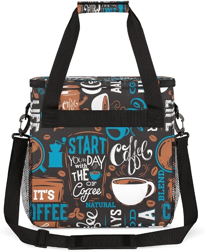 Blue Coffee Cafe Maker Carrying Bag Travel Case Compatible - Image 5