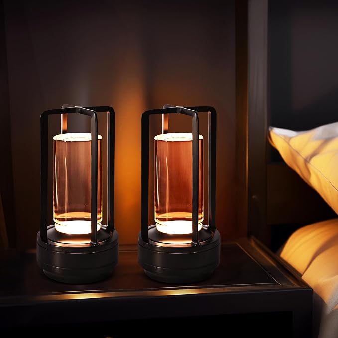 2 Pack Cordless Table Lamps, Rechargeable LED Decorative Lamp by PIKAFOX