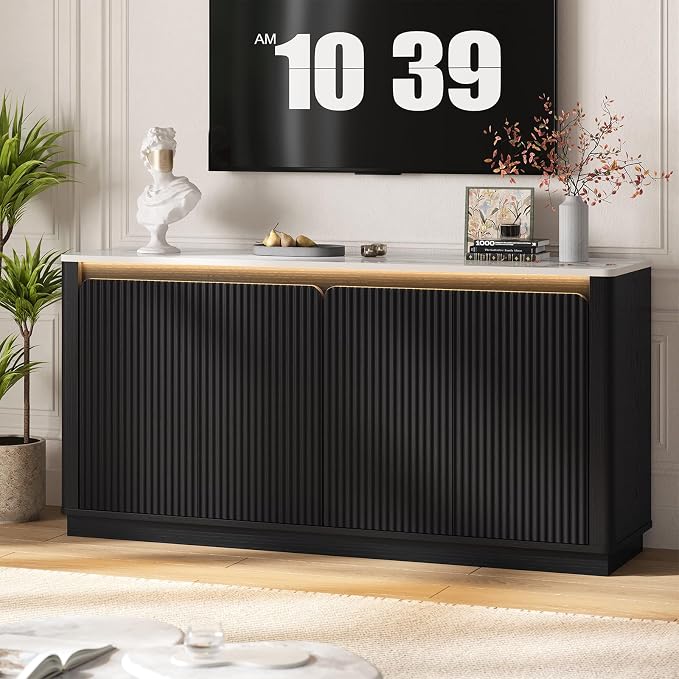 ONBRILL 61" Fluted Buffet Cabinet - Image 7