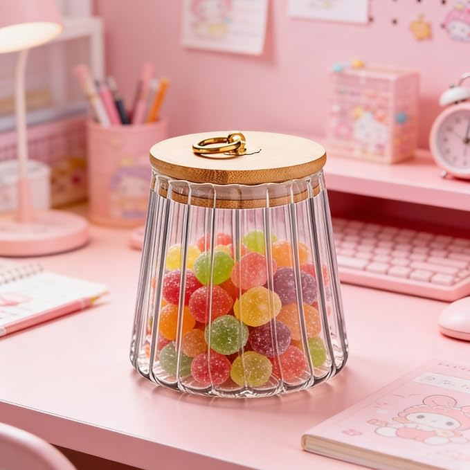 FANTESTICRYAN Glass Coffee Nuts Canister Airtight Storage Jar Petal Decorative - Image 8