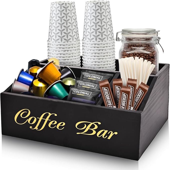 Coffee Station Organizer for Countertop, Coffee Bar Accessories Storage by ZELURA