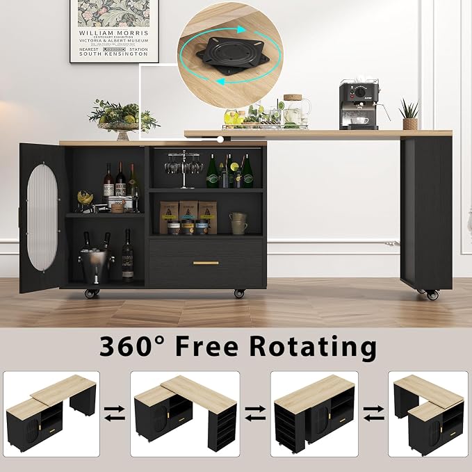 HSH 72" Rolling Kitchen Island - Image 3