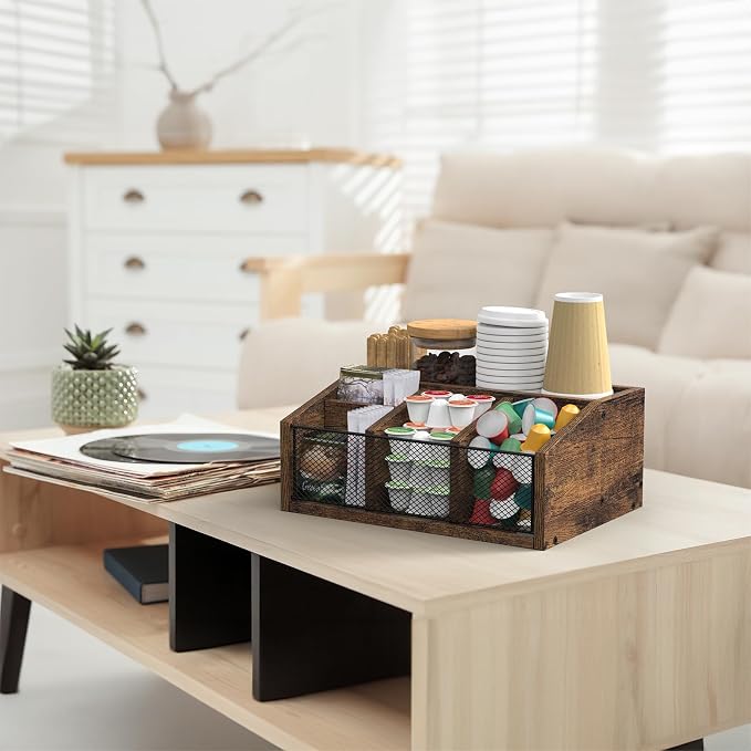 Coffee Bar Station Organizer Wooden Coffee Bar Accessories - Image 4