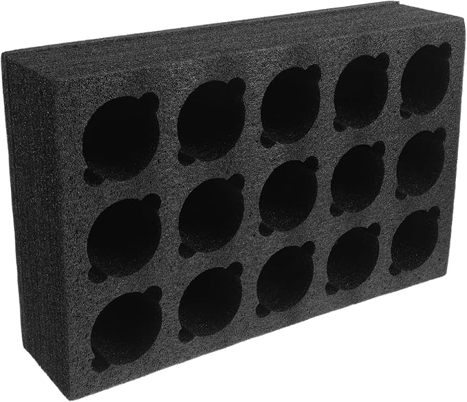 NUOBESTY Foam Milk Tea Cup Carrier Tray, 15-hole Black Multi-cup Beverage Holder by NUOBESTY