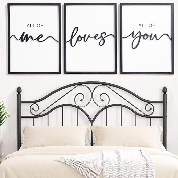 3D Wood All of Me Loves All of You Sign Bedroom Wall Decor 36x16”, Above Bed - Image 3