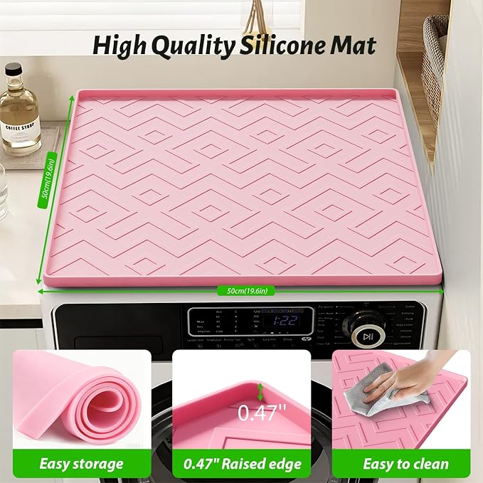 Silicone Mini Fridge Mat 19.7"x19.7" – Non-Slip, Waterproof Drip Tray - Image 2
