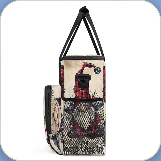 Christmas Gnome Coffee Maker Carring Bag, Large Insulated Storage Organizer - Image 4