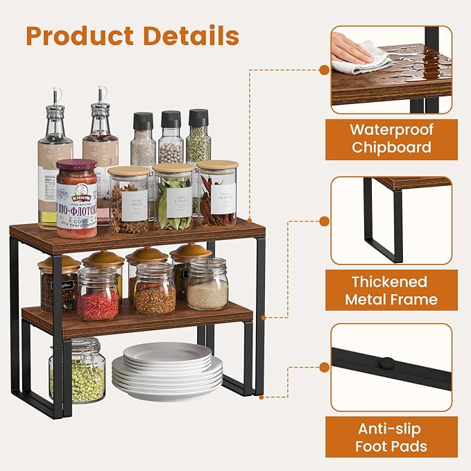 Giikin Kitchen Countertop Organizer, Stackable Corner Counter Shelf - Image 3