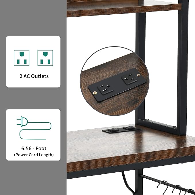 YITAHOME Kitchen Microwave Bakers Stand 31 Inches Wine Rack Free Standing Small - Image 3
