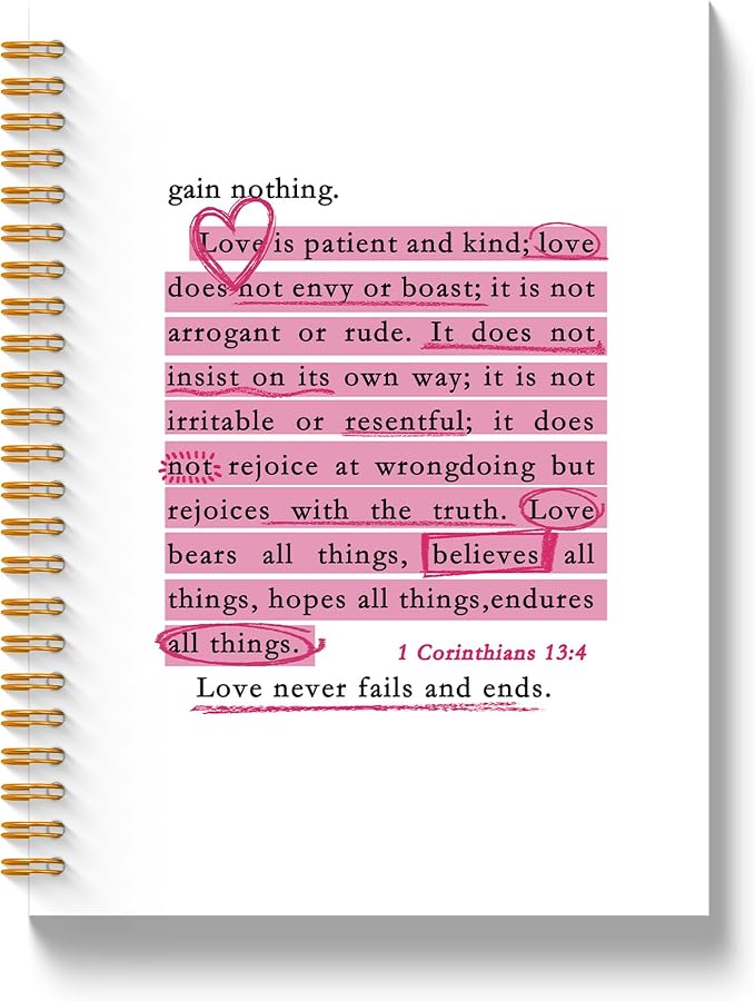Pink Christian Spiral Notebook, Inspirational Christian Journal by Unknown