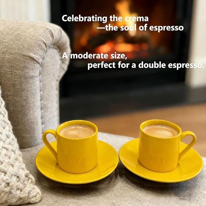 3.5OZ Porcelain Espresso Cups Set of 2 - Image 4