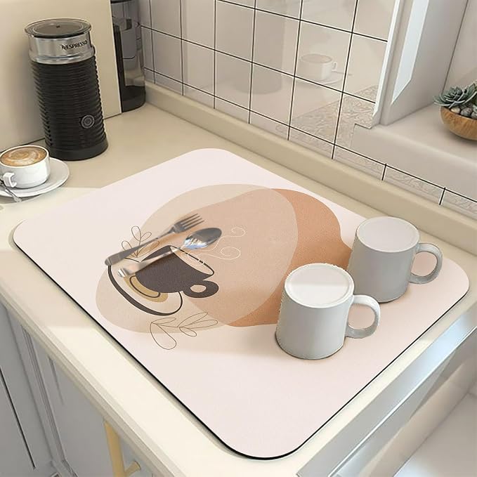 Coffee Bar Mat Rubber Dish Drying Mat - Image 2