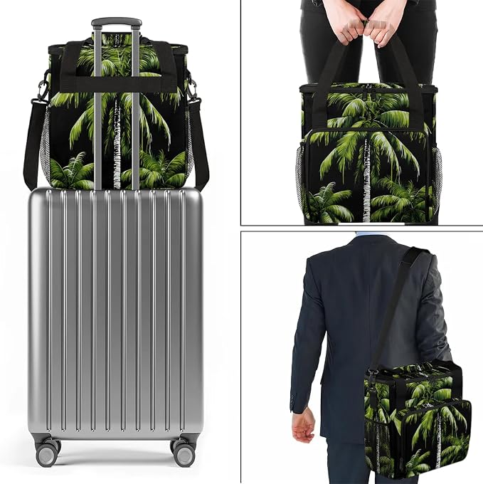 Tropical Plants Beach Palm Trees Coffee Maker Carring Bag, Large Insulated - Image 2