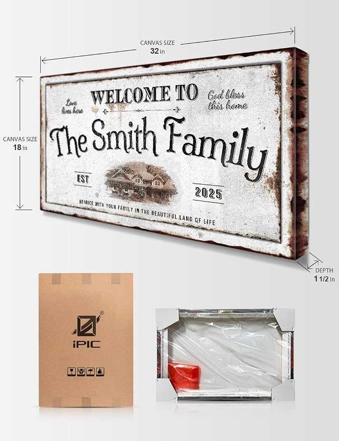 IPIC - Personalized Family Welcome Sign, Custom Canvas Wall Art - Image 7