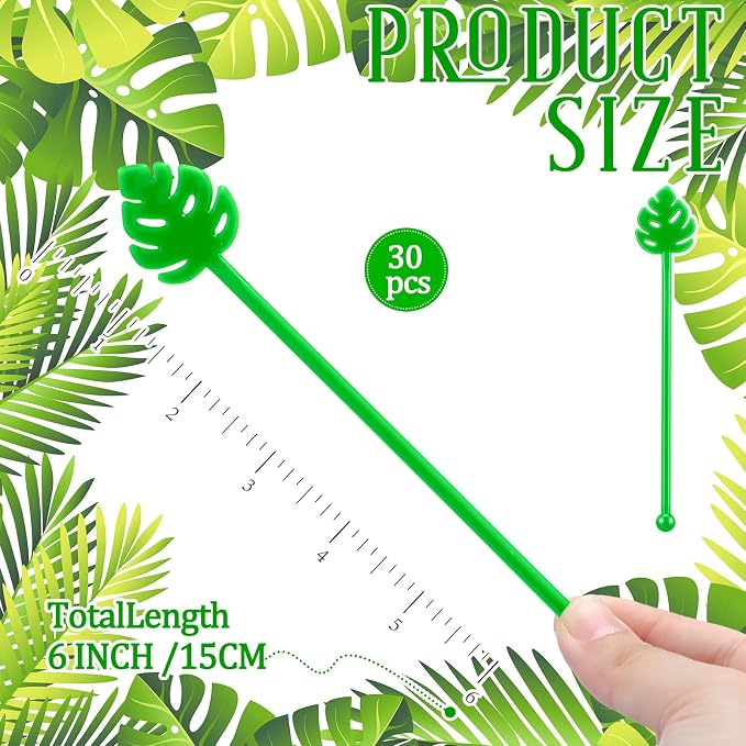 Hushee 30 Pcs Cocktail Swizzle Sticks 6 Inch Fun Cocktail Stir Sticks Reusable - Image 2