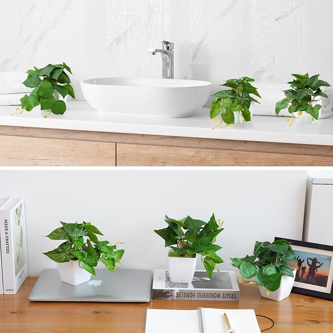 COCOBOO 3 Packs Fake Plants, Small Artificial Plants - Image 7