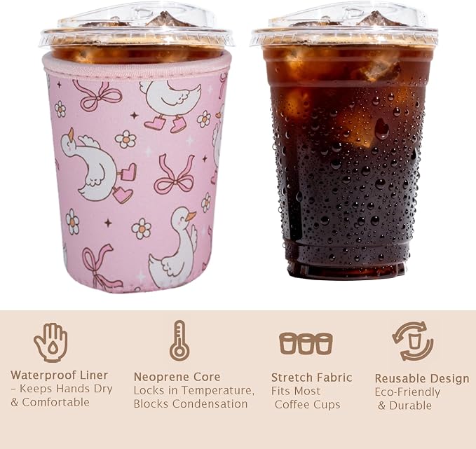 Reusable Insulated Sleeve for Iced Coffee Cup, Beverage Holder for Iced Coffee - Image 6
