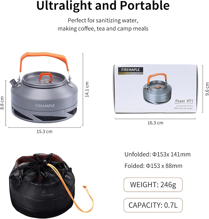 Fire-Maple XT1 0.8 Liter Camping Kettle | Portable Lightweight Aluminum Teapot - Image 4